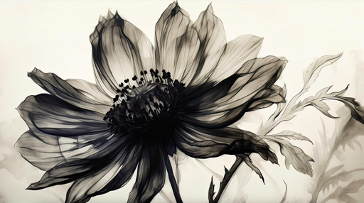 [2043R] BW Flower 2043 (print only)